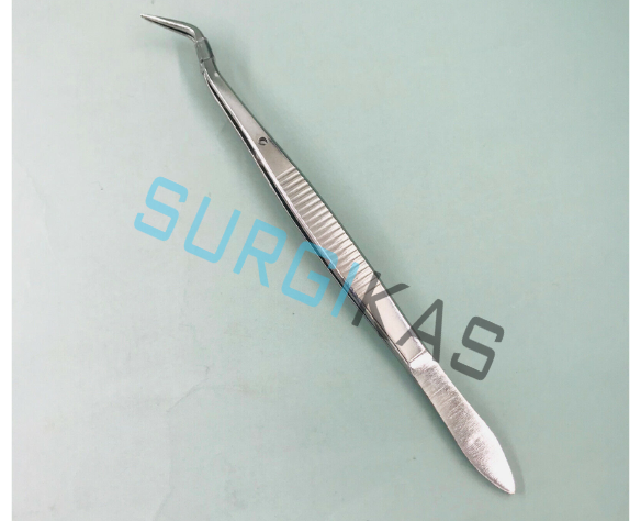 Stainless Steel Dental Tweezers Serrated Surgical Lab Instruments Tool